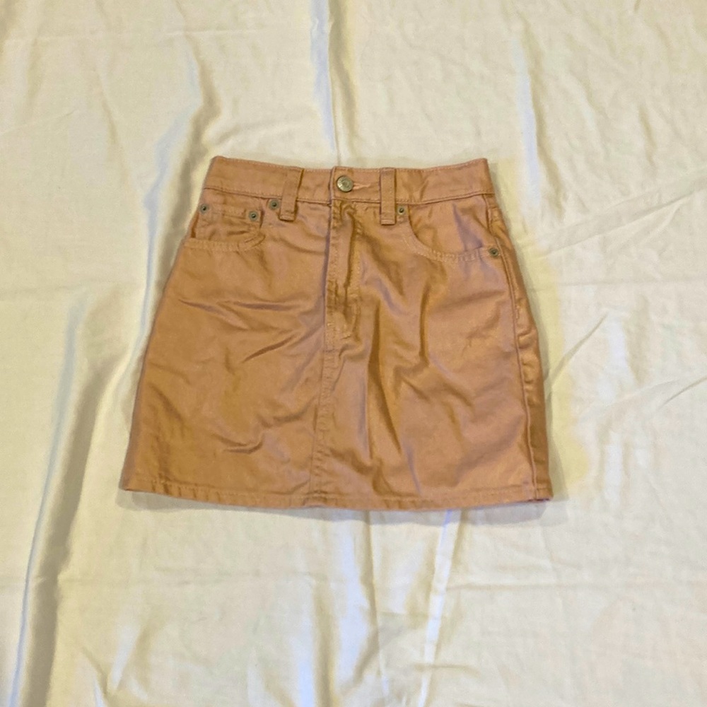 Cute rose gold jean skirt